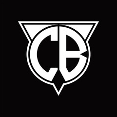 CB Logo monogram with circle shape and half triangle rounded