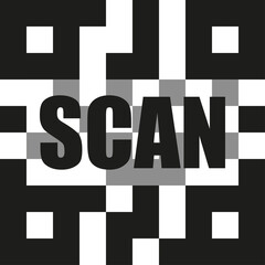 Qrcode scanning vector icon, qr code scan. Laser scanner isolated symbol illustration.