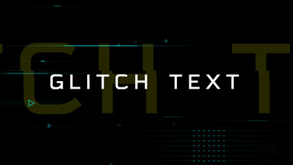 Glitch Text Title Overlay with Shapes
