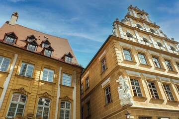 Fototapeta na wymiar Nahaufnahme Häuserfassaden in Bamberg
