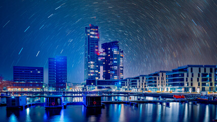 Sea Towers in Gdynia by night