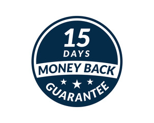 15 day money back guarantee label. 15 Days Money Back Guarantee Icon