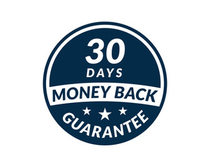 30 day money back guarantee label. 30 Days Money Back Guarantee Icon