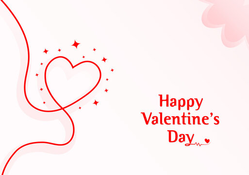 Happy Valentine's Day Wishing Vector Image with Heart.