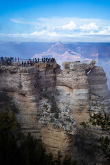 Fototapeta na wymiar Grand Canyon, Arizona, Bright Angel Trail in the mist