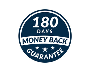 180 day money back guarantee label. 180 Days Money Back Guarantee Icon