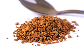 A bunch of natural soluble freeze dried coffee