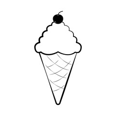 ice cream illustration yummy dessert cherry