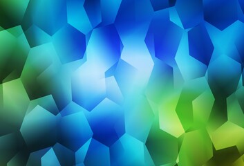 Obraz na płótnie Canvas Light Blue, Green vector template in hexagonal style.