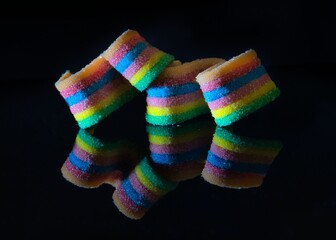  Tiras de gominolas ácidas de colores