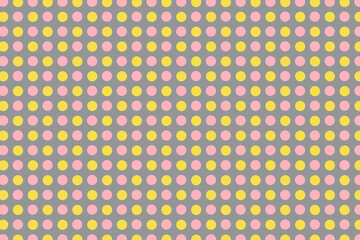 Yellow and Pink Dot Pattern on Ultimate Gray Background, Pink Dots on Grey Background