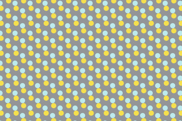 Yellow and Blue Dot Pattern on Ultimate Gray Background, Blue Dots on Grey Background
