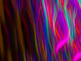 Colorful light trails with motion blur effect. defocused	
