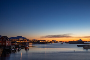 Winter light in Northern Norway at sunset,Brønnøysund,Helgeland,Nordland county,Norway,scandinavia,Europe