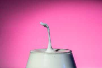 Milk drop splash falling