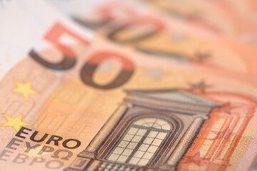 Detail of Euro banknotes