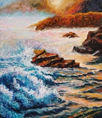 Meer Ölgemälde auf Leinwand - Meereslandschaft - Meeresgegenlicht - Impressionismus - Moderne Kunst © Shvets_Art