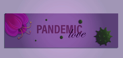 Pandemic love banner, St Valentine
