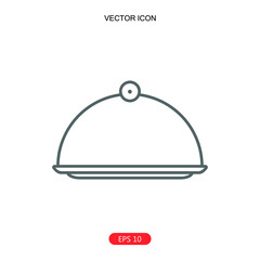 dish icon vector in trendy flat style isolated on white background. dish icon image, dish icon illustration. dish icon