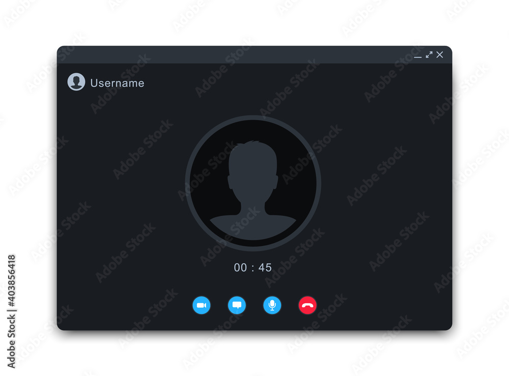 Poster video call window template. video call screen. video chat interface. for communication in internet.