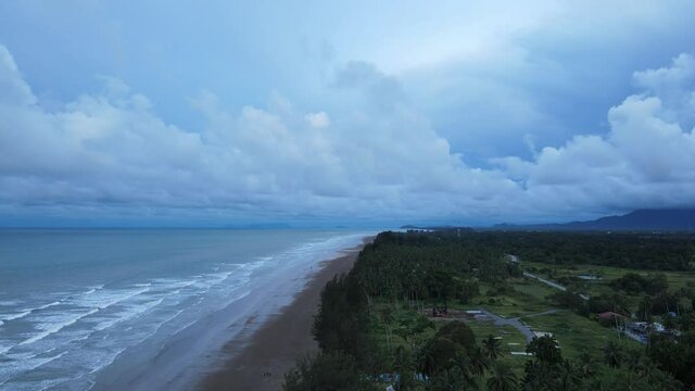 The Sematan Beach and Coastline of the most southern part of Sarawak and Borneo Island