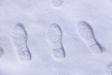 Footprints in snow