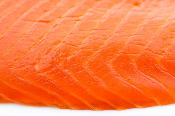 Salmon fillet on white background. Fresh smoked salmon on white background