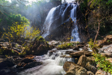 waterfall in the mountains, National park  Klong Lan Waterfall thailand.