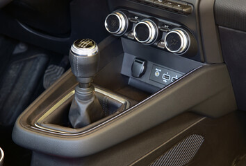 Manual shift lever in the passenger car