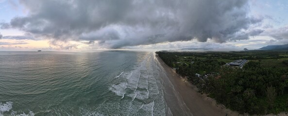 The Sematan Beach and Coastline of the most southern part of Sarawak and Borneo Island