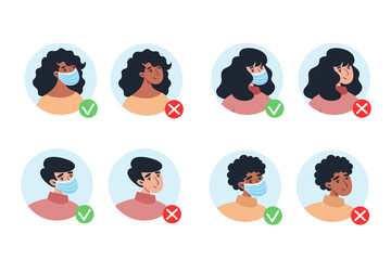 A people in a mask and without a mask, no entry without a mask