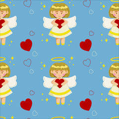 Seamless Wallpapers for Valentine's Day holiday. Vector, pattern.