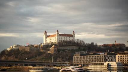 Bratislava castle with evening colors