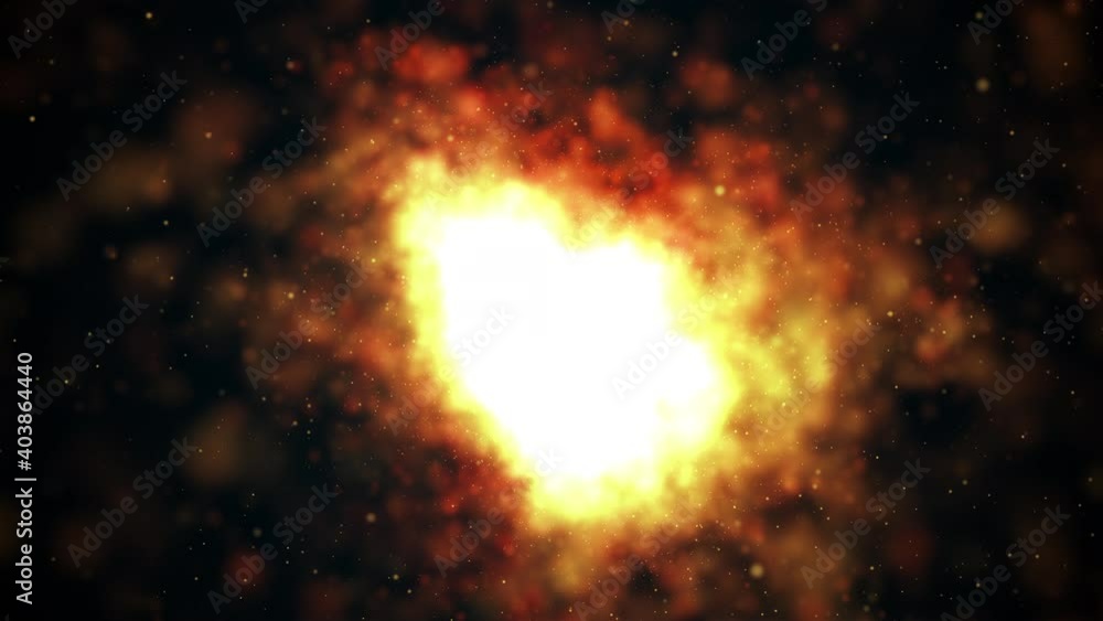 Aufkleber computer generated dark background with bright fire and sparkles. 3d render of flash light