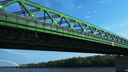 Old green bridge in Bratislava.