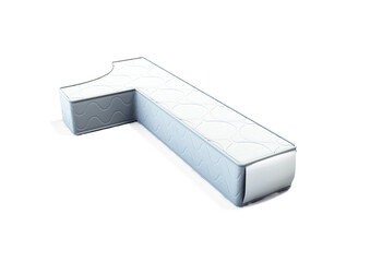A illustration 3D of a mattress in the shape of number 1