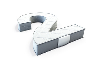 A illustration 3D of a mattress in the shape of number 2