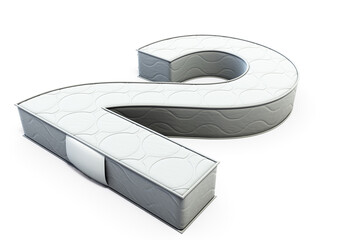 A illustration 3D of a mattress in the shape of number 2