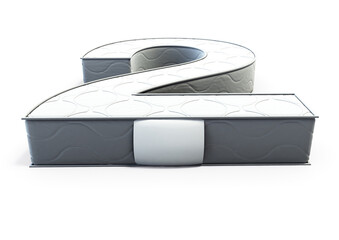 A illustration 3D of a mattress in the shape of number 2