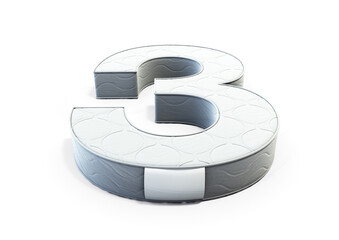 A illustration 3D of a mattress in the shape of number 3