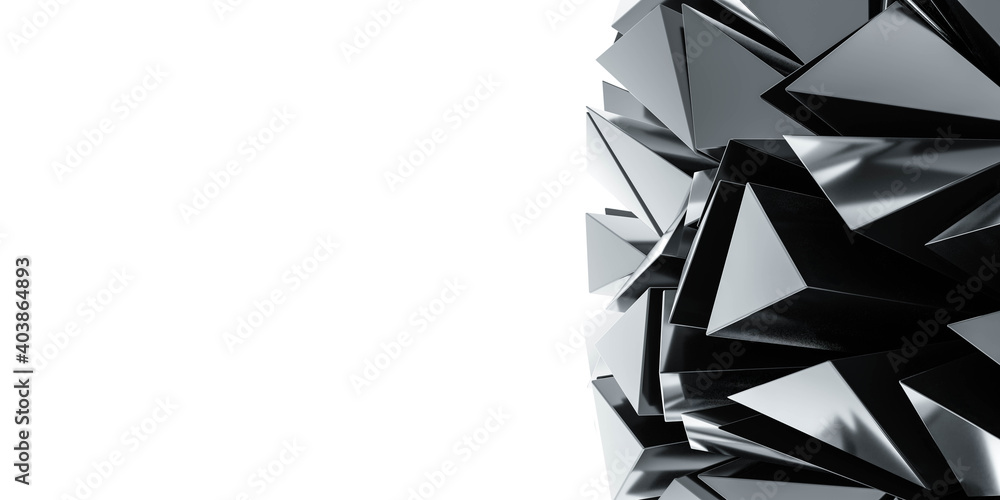 Poster abstract geometric triangular shape 3d render illustration background wallpaper with modern minimali