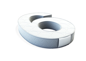 A illustration 3D of a mattress in the shape of number 6