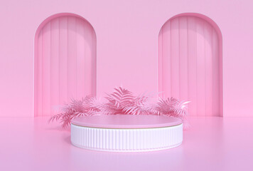 Abstract minimal scene,pastel color design for cosmetic or product display podium 3d render.