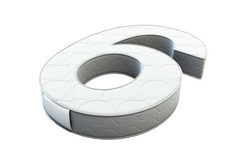 A illustration 3D of a mattress in the shape of number 6
