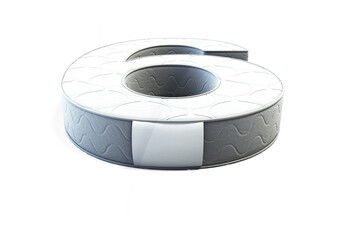 A illustration 3D of a mattress in the shape of number 6