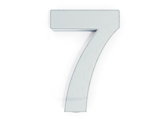 A illustration 3D of a mattress in the shape of number 7