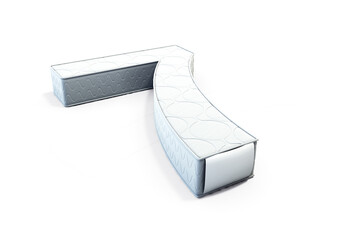 A illustration 3D of a mattress in the shape of number 7