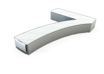 A illustration 3D of a mattress in the shape of number 7