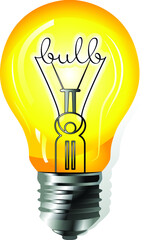 Realistic incandescent light bulbVestor illustration.