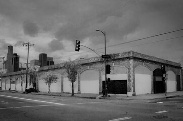 Infrared black and white images of the streets of Los Angeles during the early days of the global...